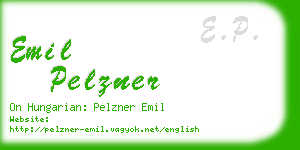 emil pelzner business card
